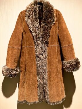 Vintage Wilsons Leather Pelle Studio Brown Suede Penny Lane Style Coat